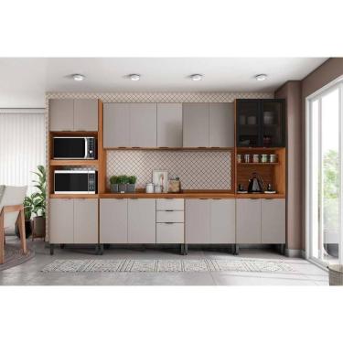 Imagem de Cozinha Modulada Completa Firenze 6 Peças 2 Aéreos + 2 Balcões+2paneleiro Sem Pia Fmt012 Amendola Nude Tx