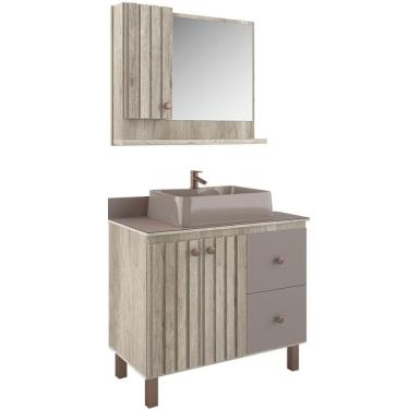 Imagem de Conjunto de Banheiro São João Riviera Barrique e Taupe, 80 cm