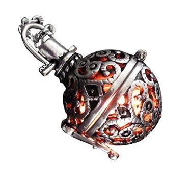 Imagem de UMBRELLALABORATORY Colar Steampunk Fire – Medalhão com pingente brilhante – Ótimo presente para mulheres, mães, pais, joias mágicas fofas, Vermelho, 1 inch