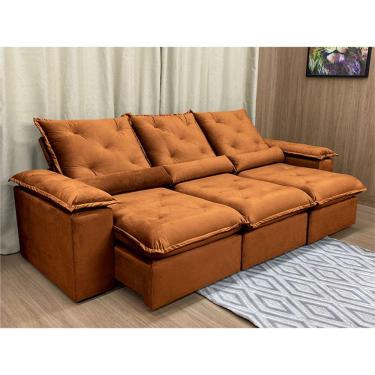 Imagem de Sofá Retrátil Reclinável 2,70 m Terracota 509 Zuqui Plus