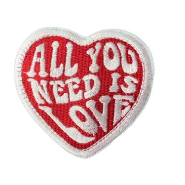 Imagem de All You Need is Love Patch bordado engraçado tático militar com emblema de gancho e laço aplique de motociclista para mochila, bolsa, colete, roupas de academia