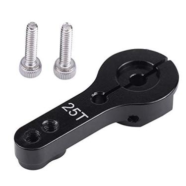 Imagem de HUIOP Braço Servo RC Com Dentes 25T Ajustáveis, Buzina de Liga de Alumínio, Ace Futaba TowerPro MG, Vermelho, Preto, Roxo, Titânio, para Juntas Carro ou Helicóptero, Com (Preta)