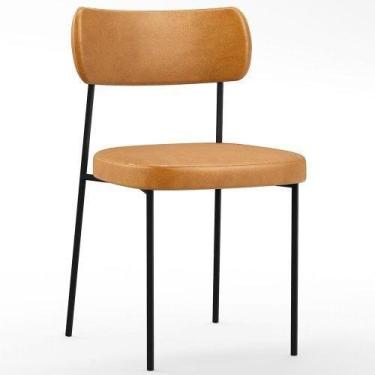 Imagem de Cadeira Decorativa Estofada Sala de Jantar Mila Laminado Wisky - FdECO