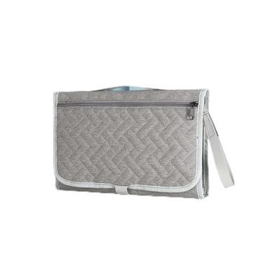 Imagem de Bolsa cinza para mamãe com estampa de diamante - com trocador portátil, organizador de fraldas com vários compartimentos, bolsa para mãe de viagem