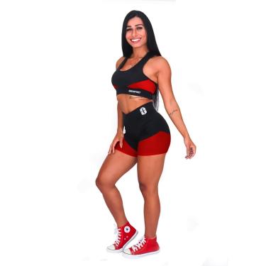 Imagem de One Sport Conjunto Academia Feminono Top Fitness + Short Cós Alto