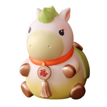 Imagem de Baoblaze Cofrinho em forma de cavalo, peça colecionável e fofa para decorar mesa, armário de entrada, escrivaninha, lareira ou escritório, Verde Pequeno