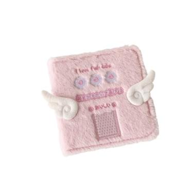 Imagem de Plush Photo Album Binder, Cute Soft Cover Folio Scrapbook with Replaceable Rages,Portable Multi-Pocket Memory Cards Book, Gift for Friends Family (Pink)