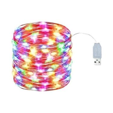 Imagem de Luzes De Natal LED Amarelas Quentes, Luzes De Cordão Alimentadas Por U