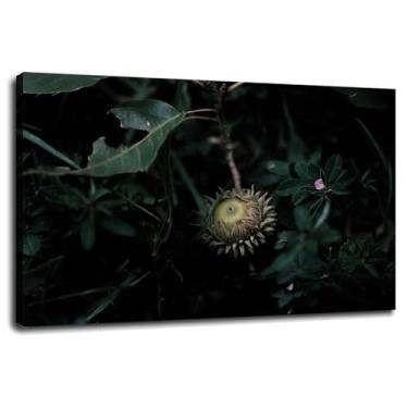 Imagem de Pôster Acorn Folhas de Carvalho Impressão em Tela Natureza Arte de Parede Para Casa 1 Painéis Decorações Com Moldura 45,7 cm x 30,5 cm