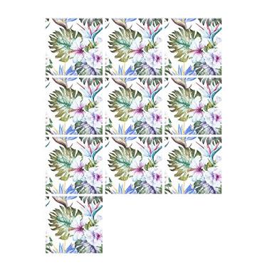 Imagem de 10 Peças Conjunto Autocolantes de Azulejos Removíveis Decalques Artísticos para Apoio Cozinha Banheiro Decoração Residencial Proteção Fácil Aplicar Pe