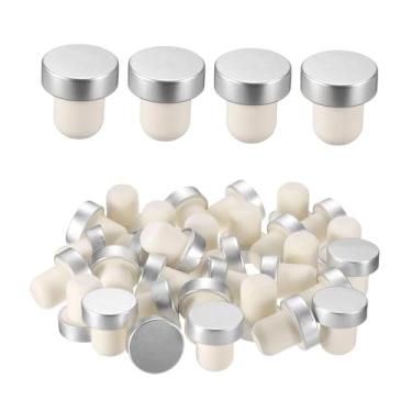 Imagem de Ｂｅｓｇａ Conjunto de 36 rolhas para garrafas de vinho, bebidas e cerveja, em formato de T, para uso doméstico e comercial. Rolhas macias reutilizáveis, Prata