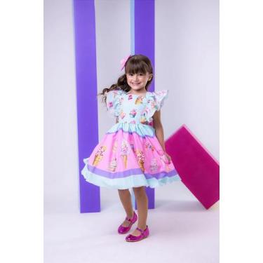 Imagem de Vestido Tematicos Kids Doces - Doceria - Candy - Banana Club, 12, Carn