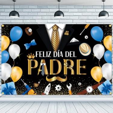 Imagem de JKQ Feliz Día Del Padre Banner de fundo 188 x 109 cm Tamanho Grande Espanhol Feliz Dia dos Pais Banner de fundo Best Dad Ever Thanks Dad Ever Thanks Dad Party Decorações Suprimentos Feliz Día De Papá