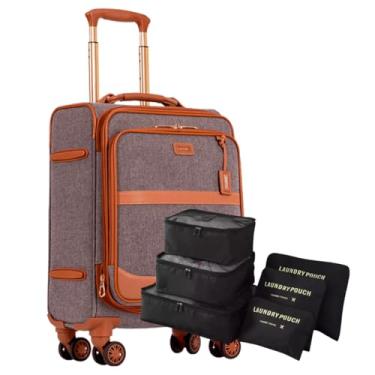 Imagem de Mala de Bordo 10kg Premium - em Tecido, Expansível, com Cadeado TSA + Kit Organizador 6 peças Necessaire (Tecido, Royale Classic)