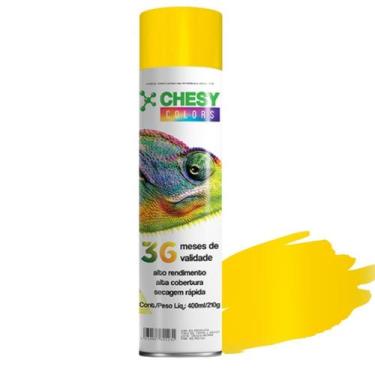 Imagem de Tinta spray chesy uso geral amarelo 210g 400ml chesiquimica