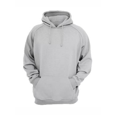 Imagem de Blusa Moletom Canguru Com Capuz Unissex Cinza - Gota Moda Feminina, G,