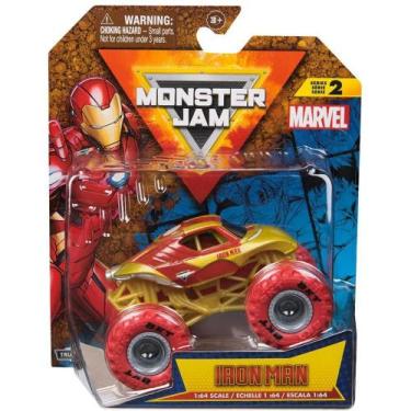 Imagem de Carrinho Homem de Ferro Monster JAM 1:64 Marvel para Crianças