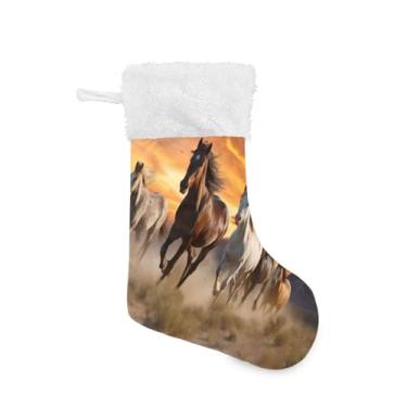 Imagem de ATTX Meias de Natal para cavalos de corrida, suporte de presente branco de pelúcia para decorações de festas de fim de ano (48 cm, pacote com 2) #429