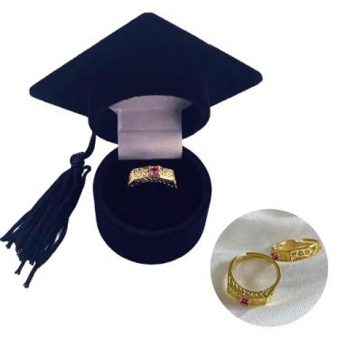 Imagem de Anel De Formatura Abc Infantil Regulável Com Pedra E Capelo - SAF SEMI