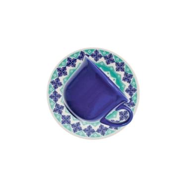 Imagem de Conjunto de Xícaras 200 ml com Pires 12 peças Lola Azul - Oxford