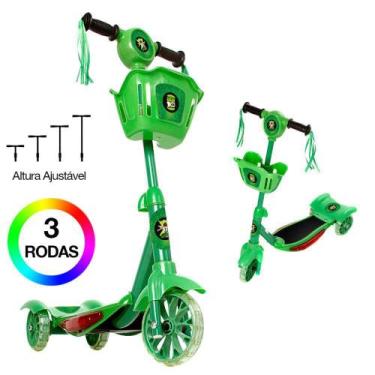 Imagem de Brinquedo Patinete Infantil Ben 10 3 Rodas Com Luz E Som - DM Toys