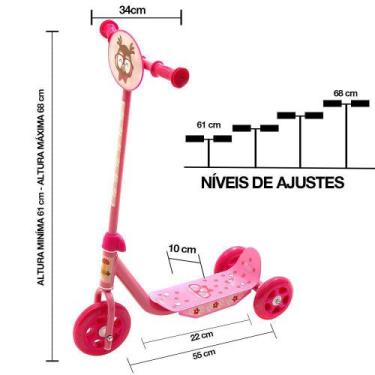 Imagem de Patinete Groovy Infantil 3 Rodas Feminino Rosa - BelFix