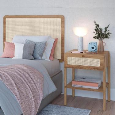 Imagem de Conjunto de Cabeceira Solteiro com Mesa de Apoio Oslo 1 GV Hanover - M