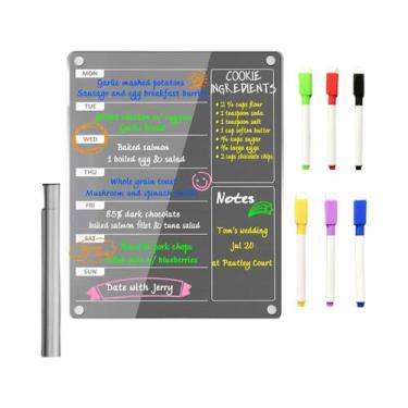 Imagem de Quadro De Menu Semanal Magnético Colorido Em Acrílico Reutilizável Par