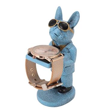 Imagem de Zerodis Suporte de Relógio para Homem, Suporte de Exibição de Relógio Bonito Estatuetas de Resina Jóias Pulseira Anel de Presentes para Entusiastas de (L Cachorro da Sorte)