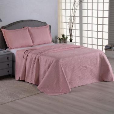 Imagem de Colcha Solteiro 02 Peças Dupla Face Matelado Petchwork Liso - Malucasi