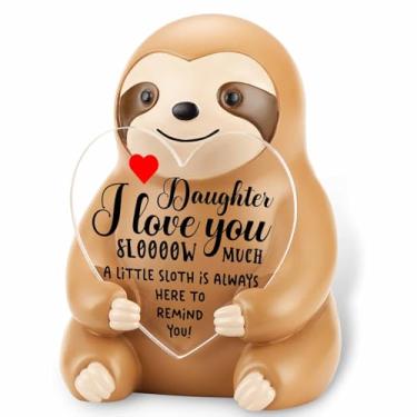 Imagem de EFFJNSG Presente de estatueta de preguiça para filha, lembrete sentimental para filha da mãe ou do pai, decoração de mesa inspiradora para meninas, adolescentes, estudantes universitários, presente de