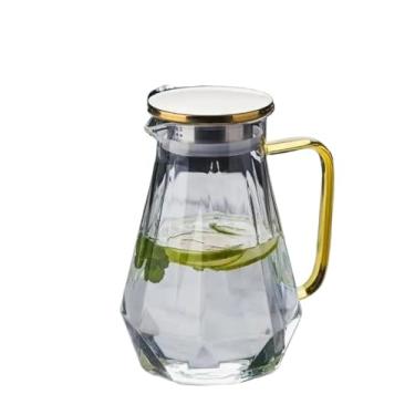 Imagem de Utensílios para servir bebidas 1 peça bule de chá de vidro quente e fria chaleira de café transparente jarro de bebida doméstico jarro de vidro com alça garrafa de água (transparente)