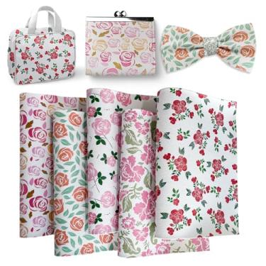 Imagem de ONEART | 5 folhas de couro sintético com textura de lichia impressas, 20 cm × 30,5 cm, tecido de couro sintético sintético sintético colorido para brincos faça-você-mesmo - rosa