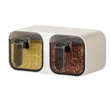 Imagem de Porta Temperos De Parede Organizador Duplo Moderno Sem Furos - 2W, Bra