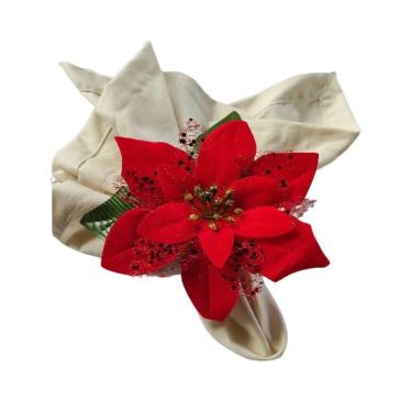 Imagem de Porta Guardanapo Decoração Natal Bico Papagaio Vermelho 04Un