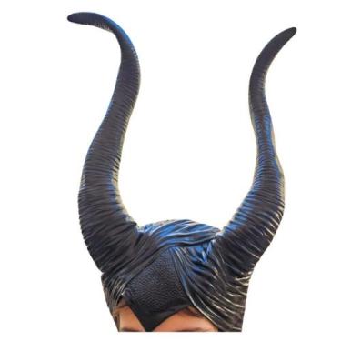 Imagem de Máscara com Chifres Malévola capacete Cosplay Halloween - sm decora