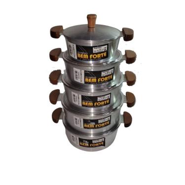 Imagem de Jogo Panelas Bem Forte Alumínio Fundido 5 Peças Tampa Pesada