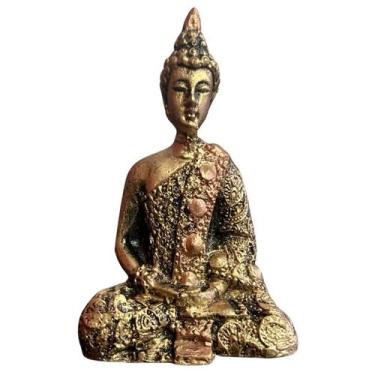 Imagem de Estatueta Miniatura Buda Hindu Tibetano Meditando em Resina - Mana Om 