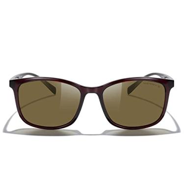 Imagem de MERRY'S Óculos de sol quadrados polarizados para homens e mulheres, óculos de sol ultraleves para dirigir pesca golfe UV400 S8668, Armação marrom/lente marrom/hastes vermelhas, Lens width: 57