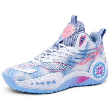 Imagem de CJSPORX Tênis de basquete feminino, masculino, antiderrapante, respirável, moderno, unissex, Azul - 2, 9.5 Women/11 Men