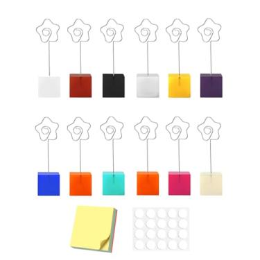 Imagem de eZAKKA 12 porta-cartões de Natal, porta-fotos para fotos Polaroid, memorando, menu, suportes de números de mesa para casamento, escritório, casa, decoração de Natal