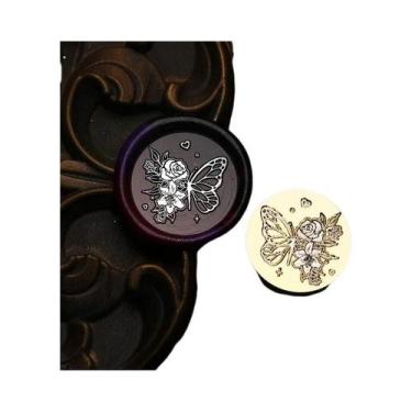 Imagem de Carimbo De Cera Retrô Borboleta Cigarra Para Scrapbook DIY, Envelopes,