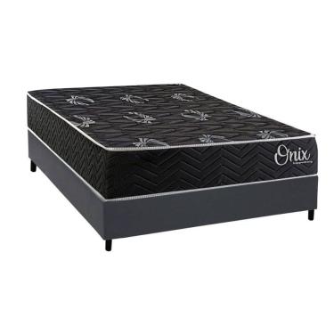Imagem de Cama Box NOVO + Colchão Ortopédico Kappesberg D28 Anatômico Onix + Base CRC Corano Gray