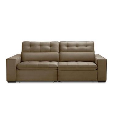 Imagem de Sofa Retratil Reclinavel 2 Lugares 2,00 Vitória Veludo Capuccino Lansofbr