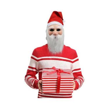Imagem de Máscara De Látex Do Papai Noel Com Barba Branca Para Fantasia De Festa