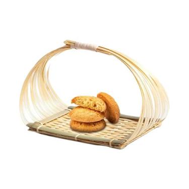 Imagem de Cesta Rústica De Bambu Para Servir Alimentos, Bandejas De Armazenament