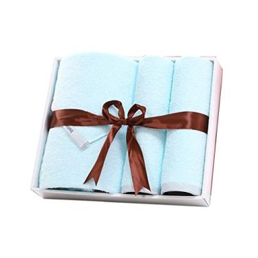 Imagem de THJKUPO Toalha de banho de algodão conjunto de 3 peças caixa de presente para negócios conjunto de toalhas de banho para casa