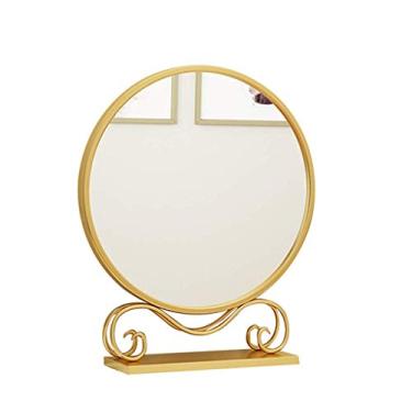 Imagem de Espelho de maquiagem espelho de vestir espelho de maquiagem de viagem com ampliação arte de ferro espelho de maquiagem portátil espelho grande espelho de maquiagem espelho de beleza (tamanho: 40 cm)