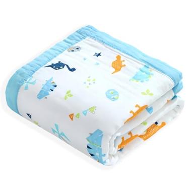 Imagem de Cobertores de musselina para bebês 109 x 109 cm, cobertor neutro para crianças, cobertores macios para bebês meninas, meninos, Cobijas para Bebe, berço de nozes recém-nascidos