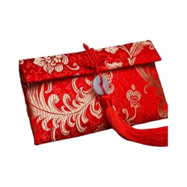 Imagem de Envelopes Tradicionais Chineses De Brocado Vermelho Para Presentes De 